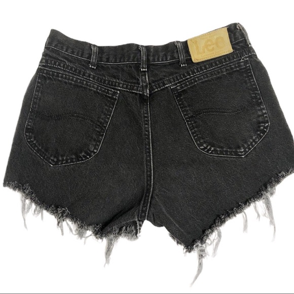 Lee Pants - Vintage Lee black cutoff denim shorts
